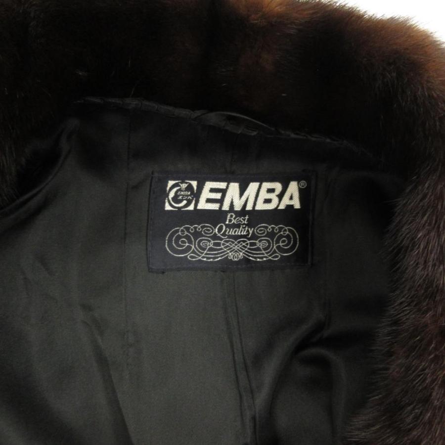 エンバ EMBA ファーコート 毛皮 スカンブラックミンク M 茶 ブラウン