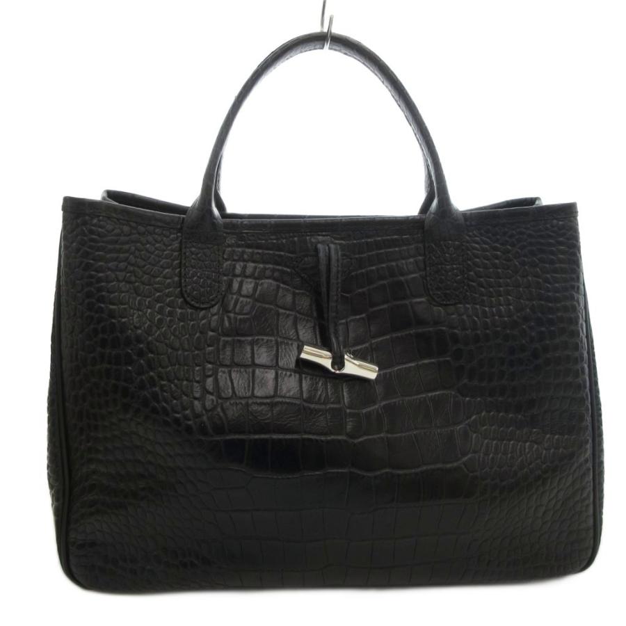 LONGCHAMP（ロンシャン） ロゾ トートバッグ 手提げ クロコ型押し