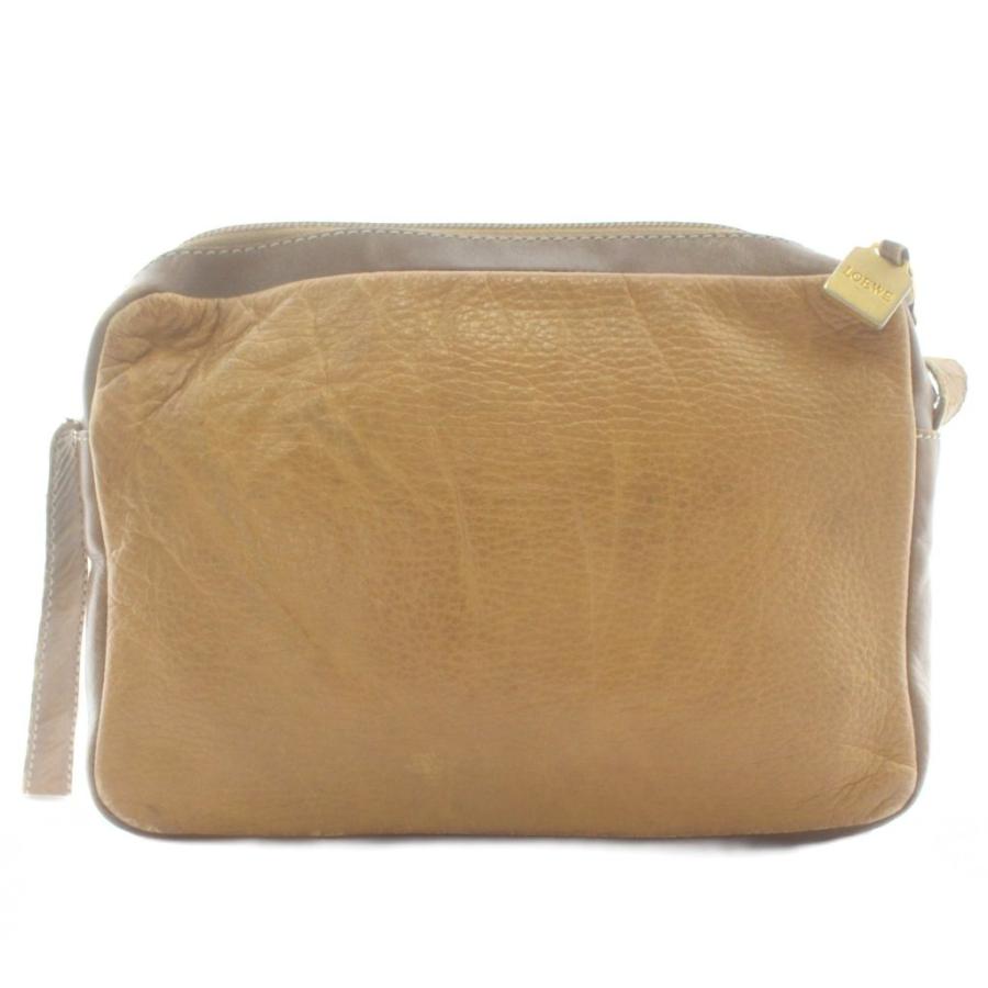 LOEWE（ロエベ） ショルダーバッグ レザー ロゴ 茶色 ブラウン /XZ
