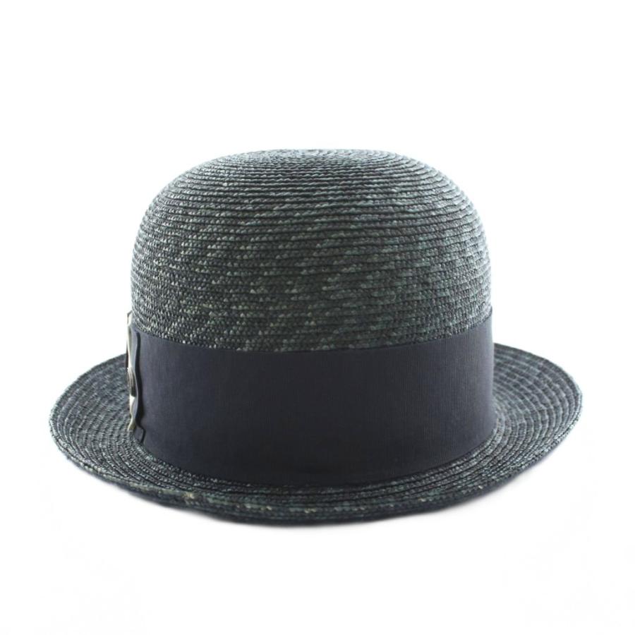 ボルサリーノ Borsalino 18.57 ストローハット 麦わら 帽子 天然草 紺