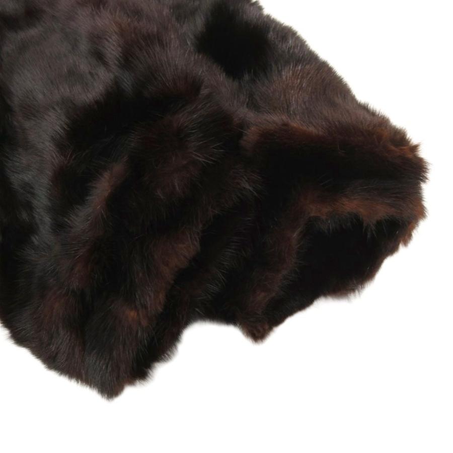 銀サガミンク黒 毛皮コート ミドル丈 サガミンク SAGA MINK 銀サガ ファーコート 毛皮 ミンク ミドル ハーフ