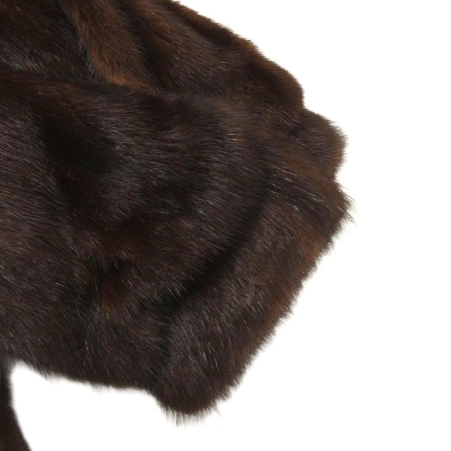 未使用品 タグ付き ミンクファーコート 毛皮 スタンドカラー 11 茶