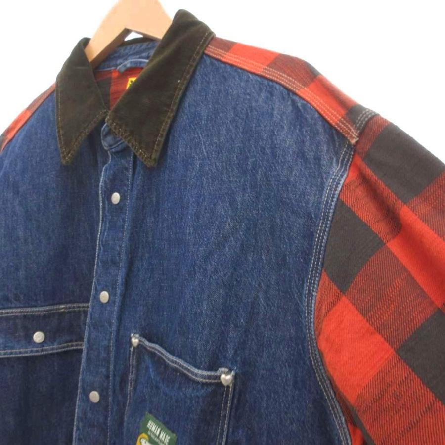 ヒューマンメイド HUMAN MADE Scout Shirt デニムパネル スカウト