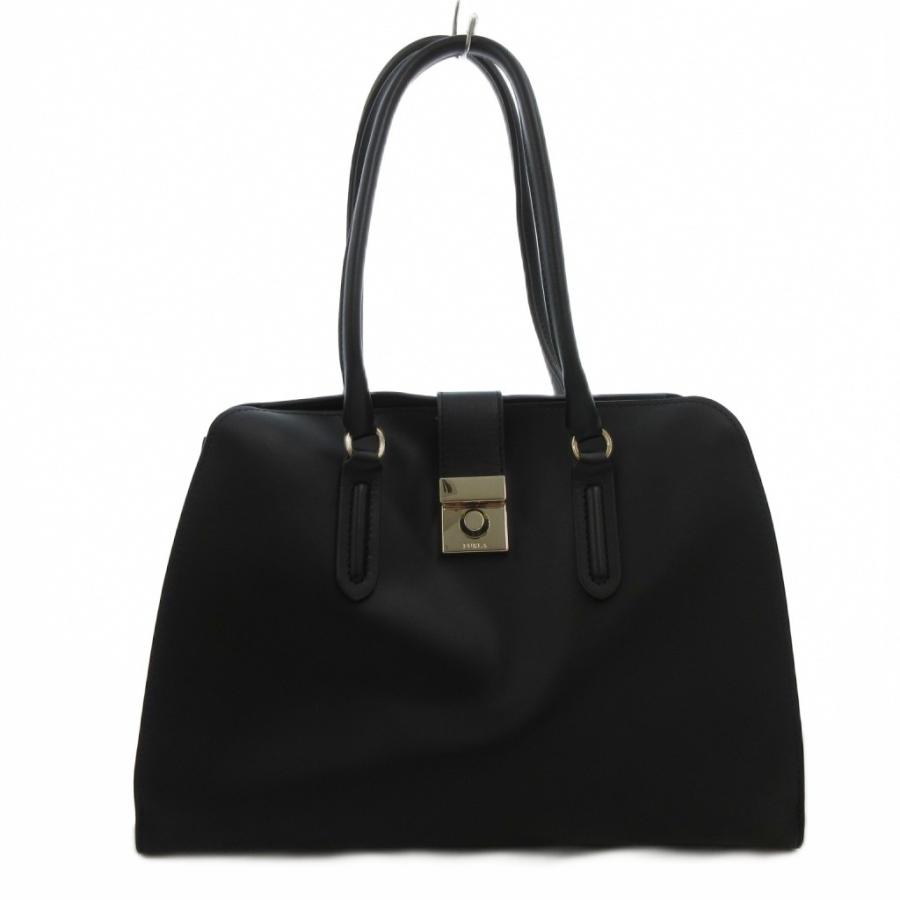 FURLA（フルラ） トートバッグ 黒 ブラック ダブルハンドル ゴールド