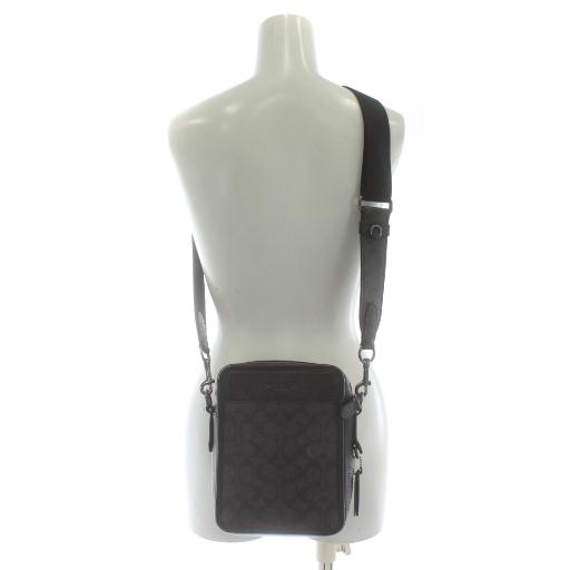 【美品】COACH コーチ ボディバッグ PVC ショルダーバッグ メンズ 黒 COACH（コーチ） サリバン クロスボディ ショルダーバッグ PVC レザー