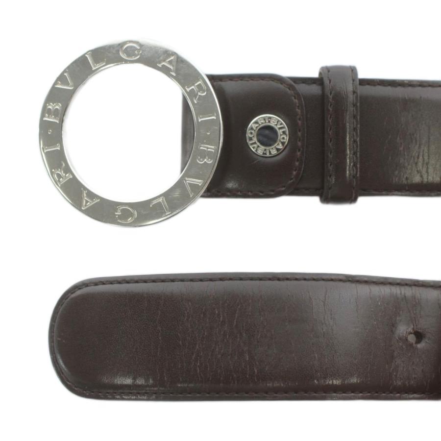 BVLGARI（ブルガリ） ベルト レザー バックル ラウンド ロゴ シルバー