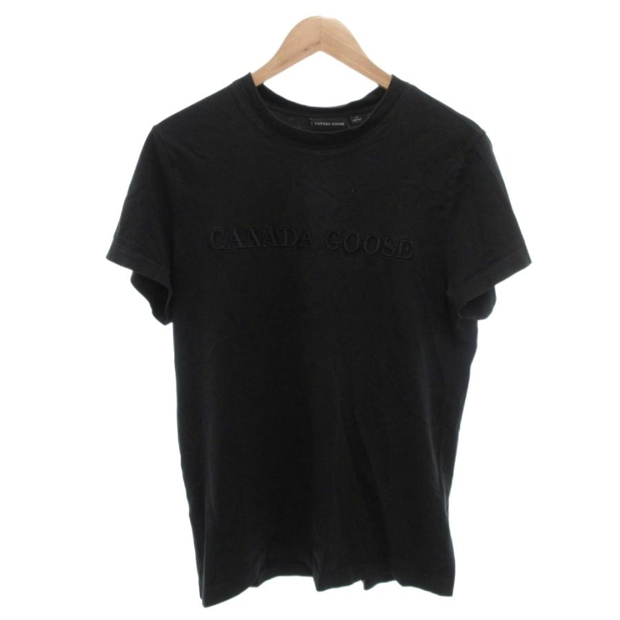 カナダグース CANADA GOOSE Tシャツ カットソー ロゴ 半袖 S 黒 