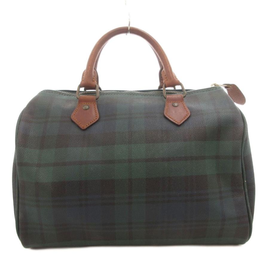 ✨美品✨ポロラルローレン ミニボストン バッグ　PVCレザー ブラックウォッチ ポロ ラルフローレン POLO RALPH LAUREN ミニボストン ハンドバッグ