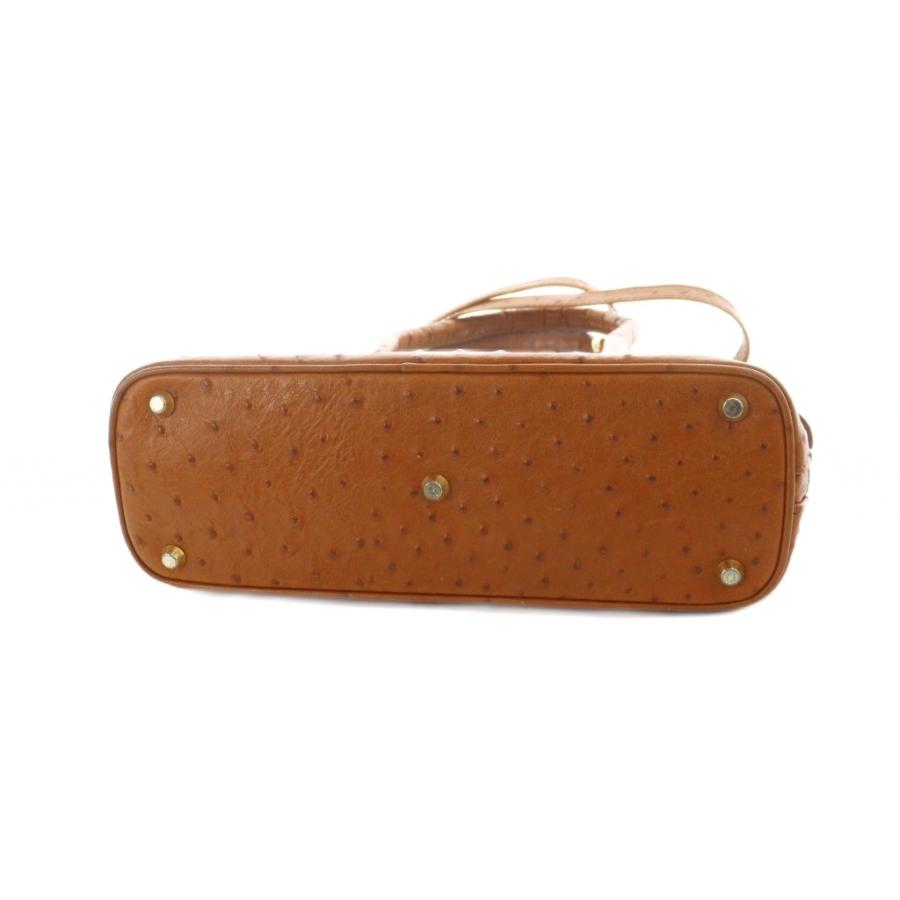 ノーブランド品 ハンドバッグ ショルダー 2WAY オーストリッチ レザー 