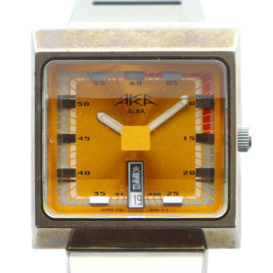 稼働品　レア　SEIKO ALBA AKA V733-5A40 クォーツ 腕時計 セイコー SEIKO ALBA AKA アルバ アカ V733-5A40 腕時計 ウォッチ