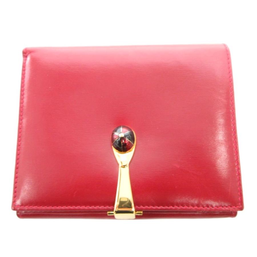 GUCCI グッチ　二つ折り財布　コンパクト　赤　レッド GUCCI（グッチ） 二つ折り財布 ウォレット コンパクト レザー 本革 赤