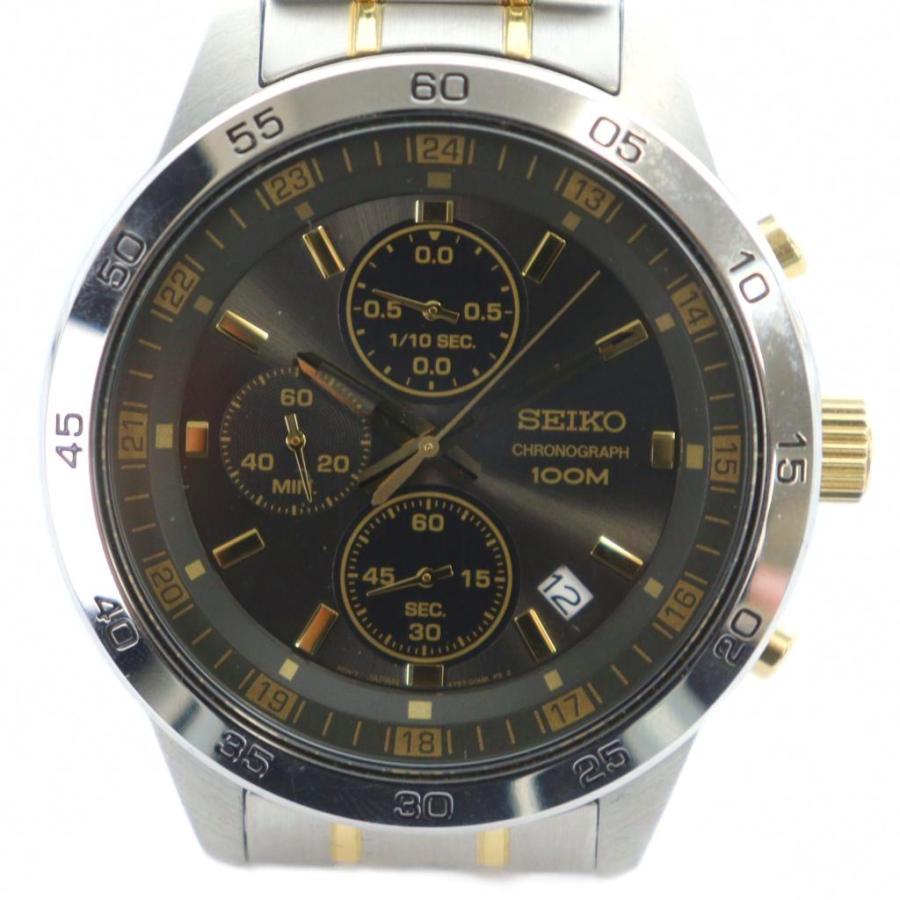 セイコー SEIKO 4T57-00K0 腕時計 ウォッチ クォーツ ロゴ クロノ 