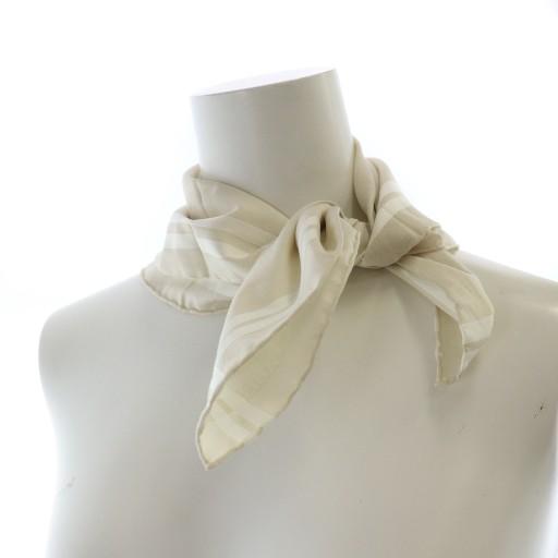 HERMES（エルメス） スカーフ ハンカチ チェック柄 ロゴ ベージュ