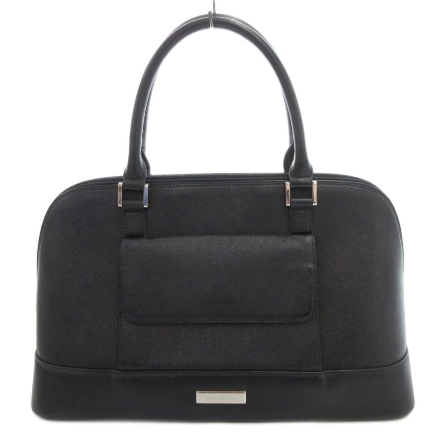 BURBERRY ブラック ハンドバッグ エナメル 台形 BURBERRY ブラック