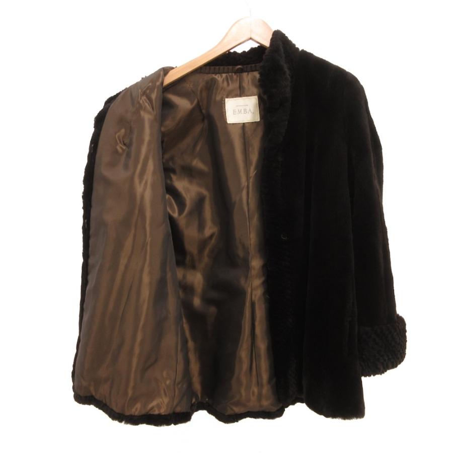 EMBA エンバ ファーコート 毛皮 シェアードミンク 11 ダークブラウン