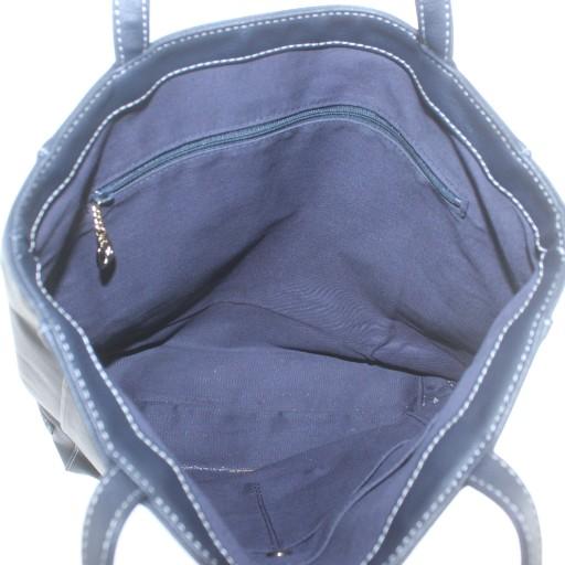 Kitamura（キタムラ） トートバッグ ハンド レザー ロゴ 紺 ネイビー