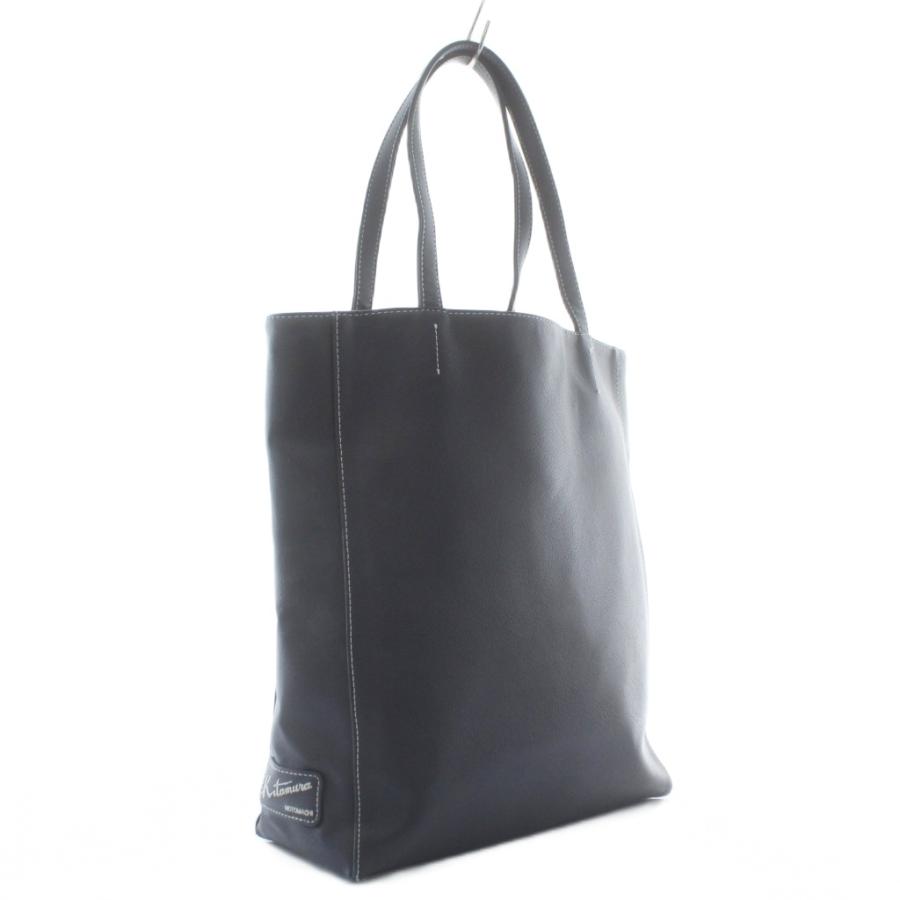 Kitamura（キタムラ） トートバッグ ハンド レザー ロゴ 紺 ネイビー