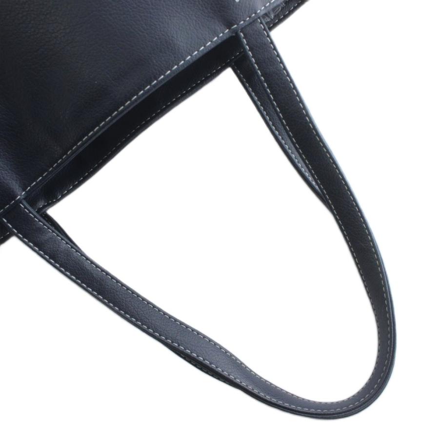 Kitamura（キタムラ） トートバッグ ハンド レザー ロゴ 紺 ネイビー