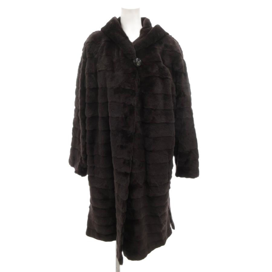 WISTERIA ミンクファーコート 毛皮 茶 ブラウン フード付き ロング /FF