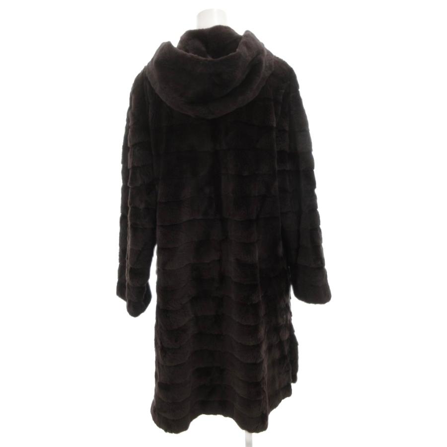 WISTERIA ミンクファーコート 毛皮 茶 ブラウン フード付き ロング /FF