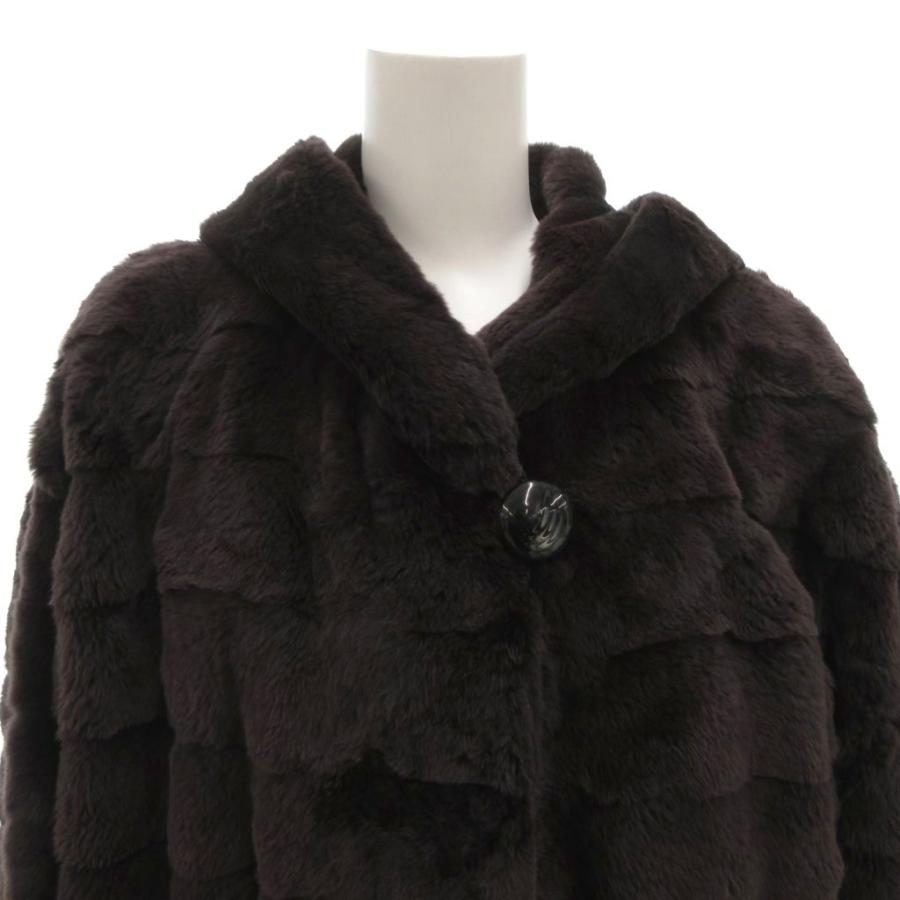 WISTERIA ミンクファーコート 毛皮 茶 ブラウン フード付き ロング /FF
