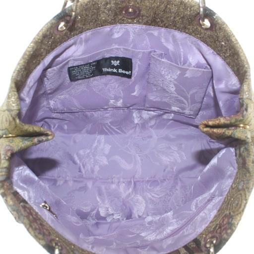 【未使用】Think beeゴールデンクリムト ハンドバック スパンコール 刺繍 シンクビー! Think Bee ゴールデンクリムト ハンドバッグ トート