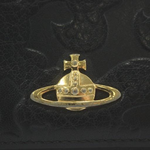 美品Vivienne Westwood 二つ折り財布 ブラック　オーブ　ゴールド Vivienne Westwood（ヴィヴィアンウエストウッド） 長財布 二つ折り