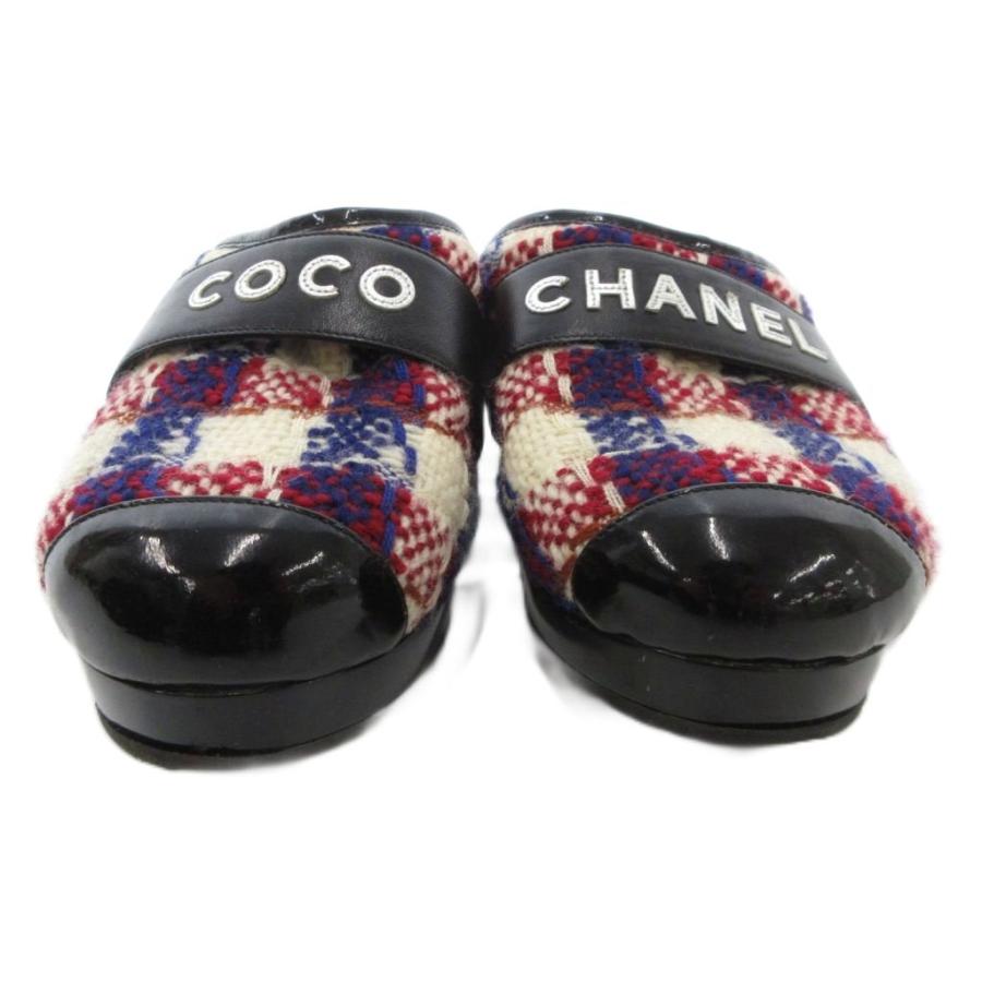 CHANEL（シャネル） サボ サンダル ミュール レザー ツイード ココ