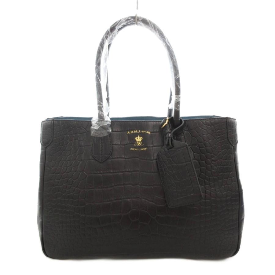 【数日限定値下げ】ADMJ　アクセソワ　トートバッグ　ハンドバッグ　黒・本革 未使用品 ADMJ アクセソワ Accessoires De Mademoiselle トートバッグ