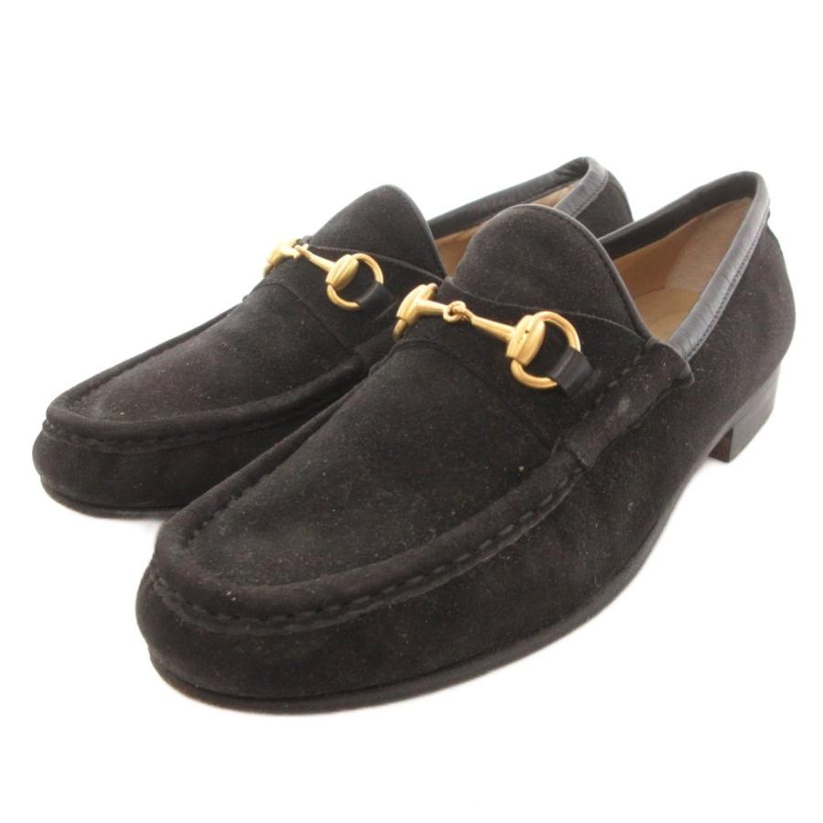 【すーさん専用】グッチ　GUCCI　レディース　靴　モカシン　スエード GUCCI（グッチ） ホースビットローファー モカシン スエード 5B 黒