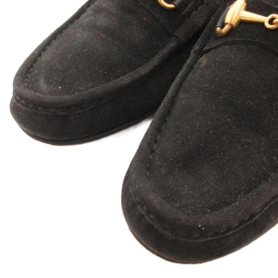 GUCCI（グッチ） ホースビットローファー モカシン スエード 5B 黒