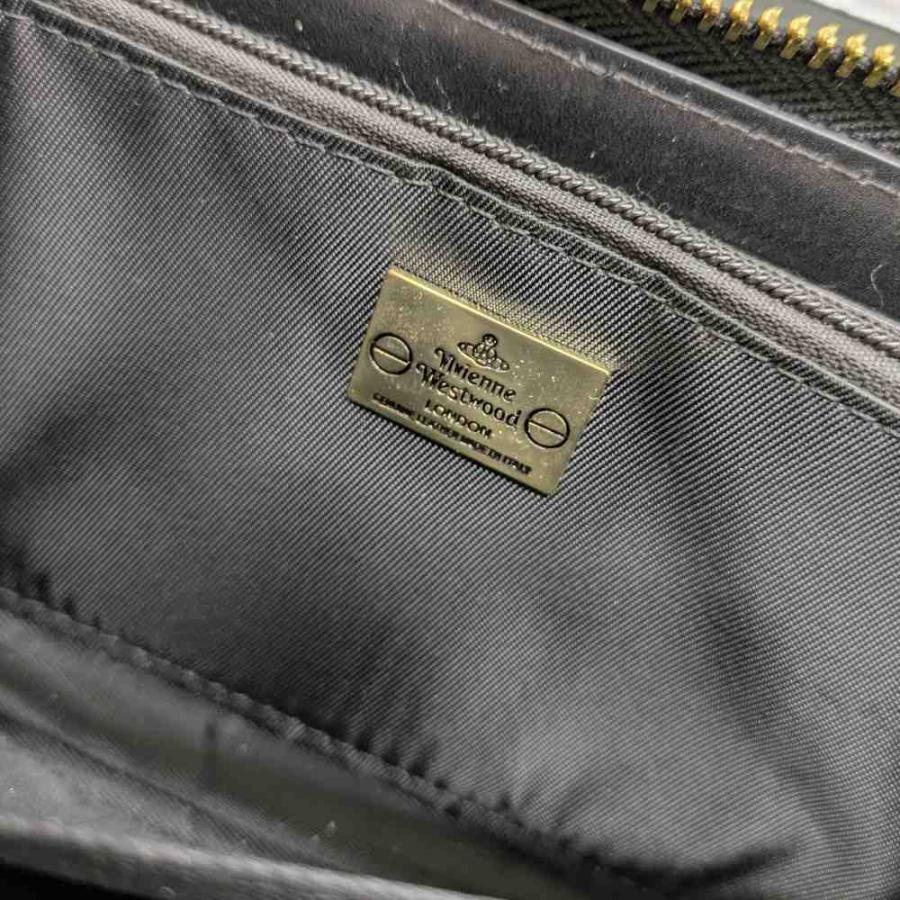 Vivienne Westwood パンチングORB＆レザー ラウンドジップ 長財布 VINTAGE WATER ORB 長財布 ラウンドジップ レザー 859172 M12ER 黒