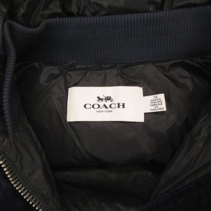 COACH（コーチ） ダウンコート XS 黒 ブラック フード付 スタンド