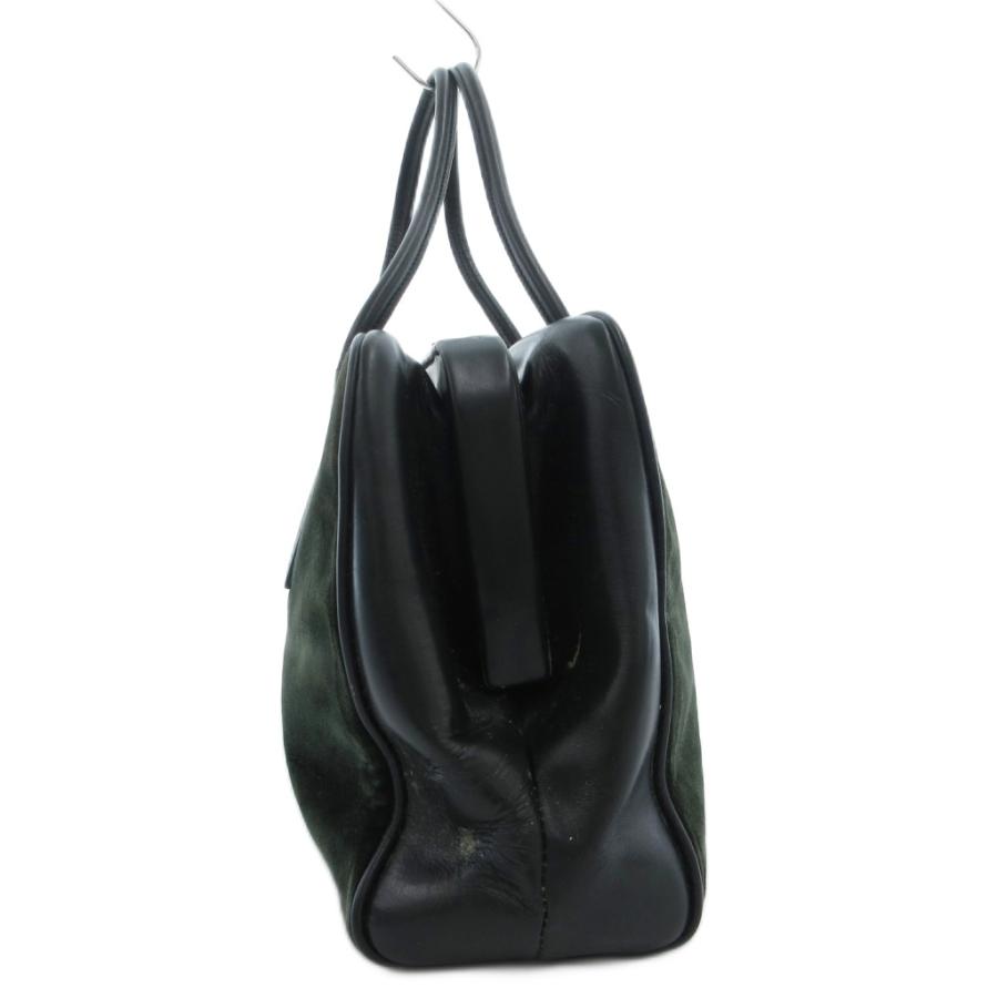 PRADA プラダ　ベルベット製　ハンドバッグ　深緑 PRADA（プラダ） ヴィンテージ トートバッグ ハンドバッグ ベルベット