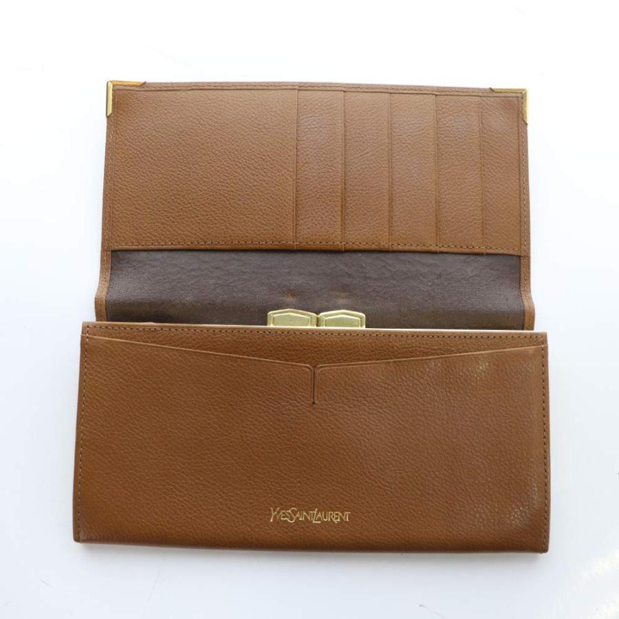 YSL ブラウンレザー 長財布 Yves Saint Laurent（イヴ・サンローラン） 長財布 ウォレット レザー