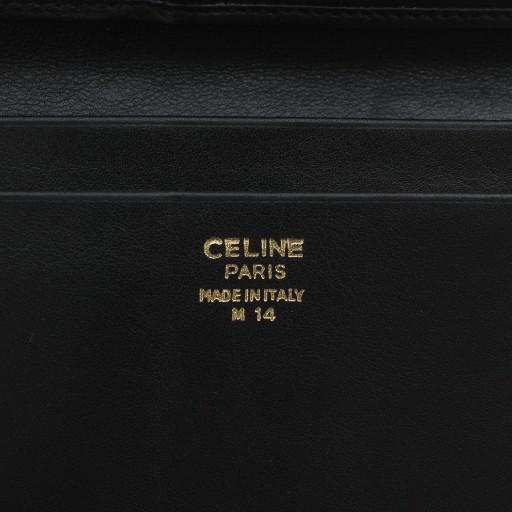 CELINE（セリーヌ） 長財布 お札入れ 二つ折り レザー ロゴ 型押し 黒