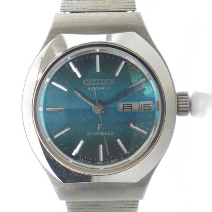 シチズン CITIZEN 4-700082Y 腕時計 ウォッチ 自動巻き 青文字盤 ロゴ 