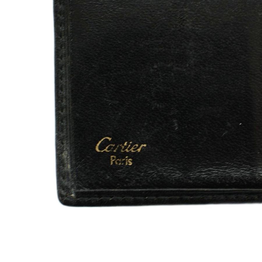 Cartier（カルティエ） 財布 二つ折り レザー ロゴ 黒 ブラック /XZ