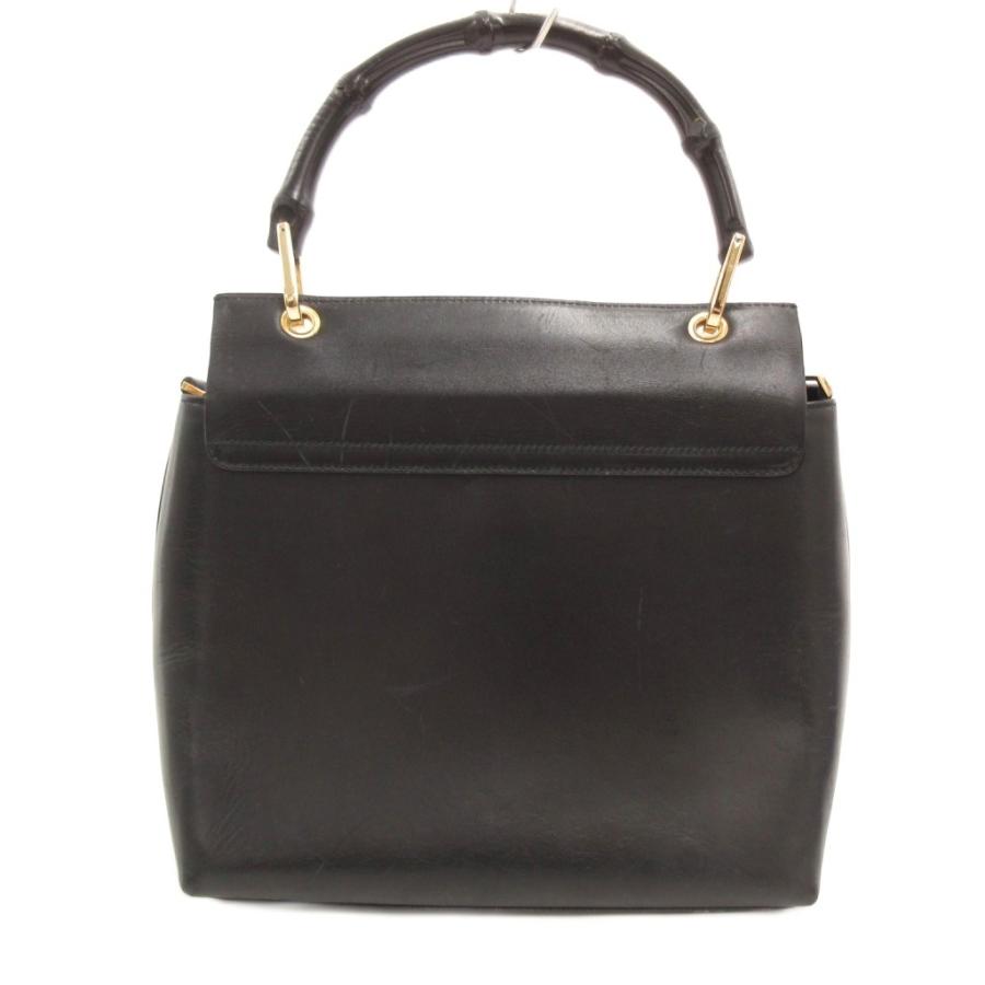 GUCCI（グッチ） ハンドバッグ レザー 革 バンブー 黒 ブラック 001