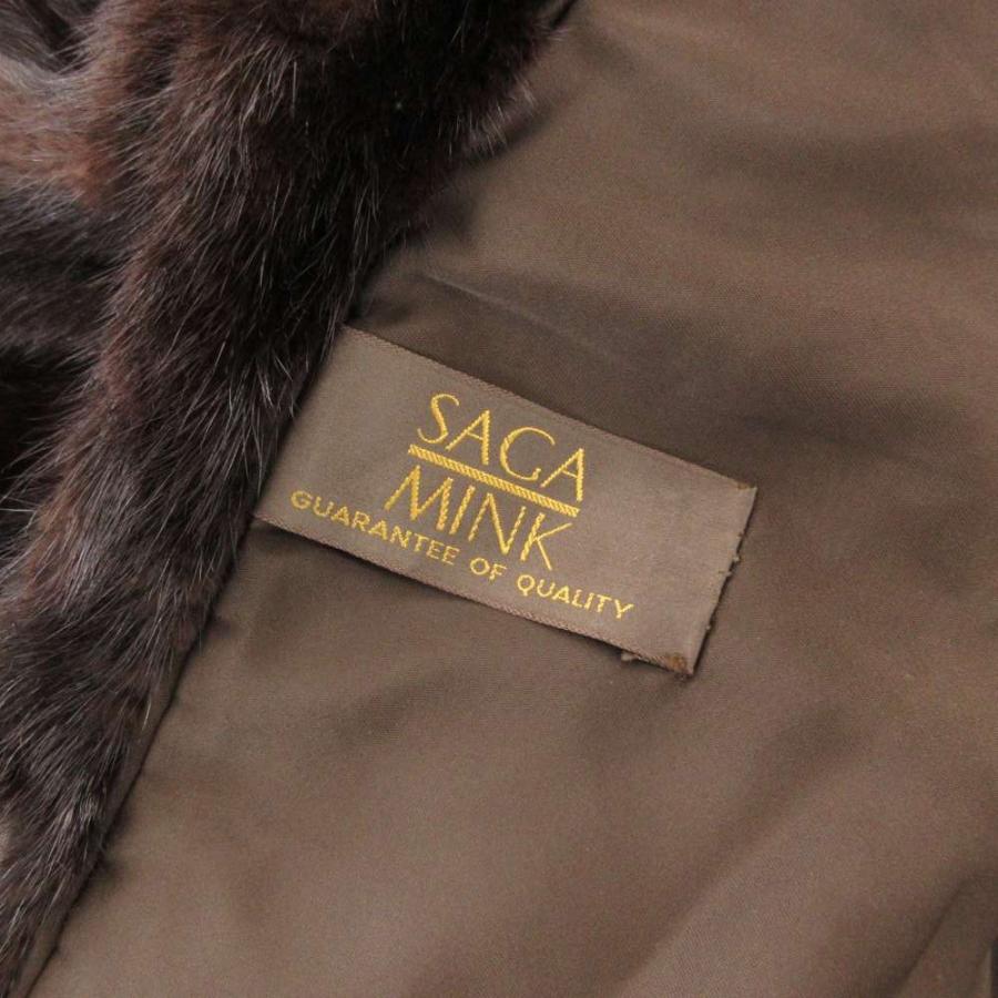サガミンク SAGA MINK 金サガ ミンクファー ロング コート 毛皮 茶
