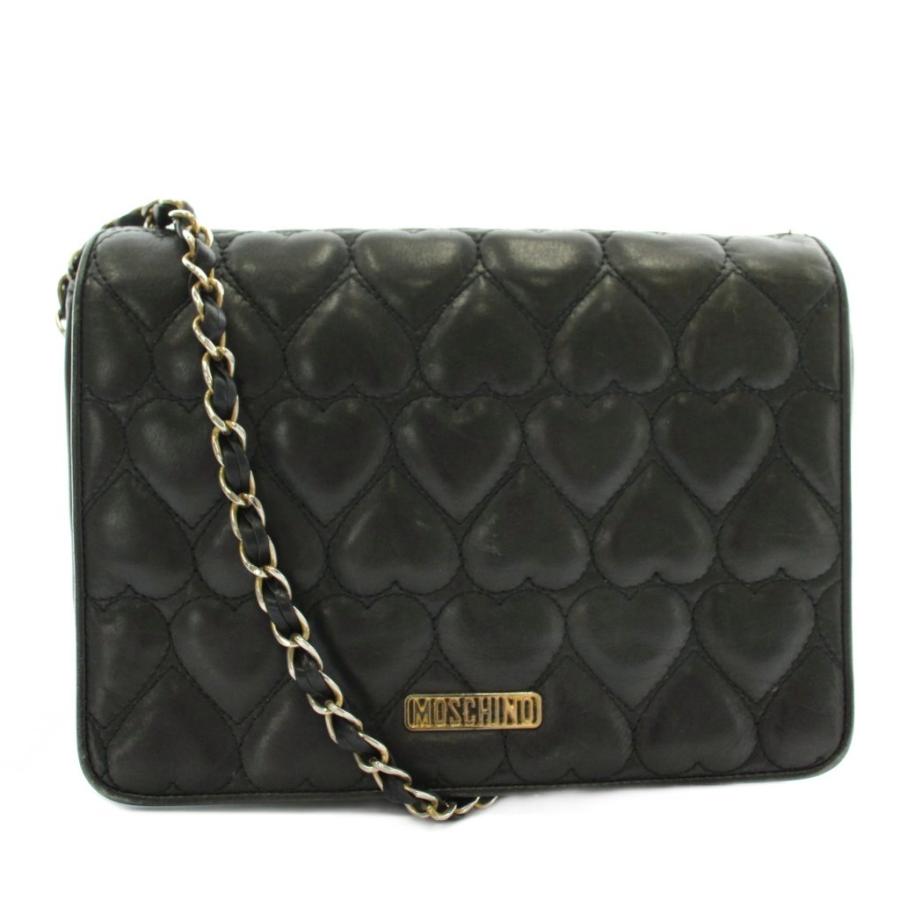 モスキーノ MOSCHINO ショルダーバッグ レザー キルティング ハート