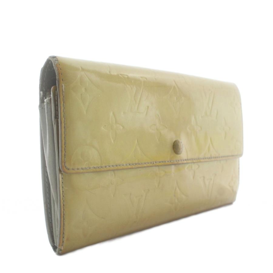 ルイヴィトン モノグラムヴェルニ ポルトフォイユ サラ 二つ折り長財布 黄色 LOUIS VUITTON - ルイヴィトン モノグラム ヴェルニ ポルトフォイユ