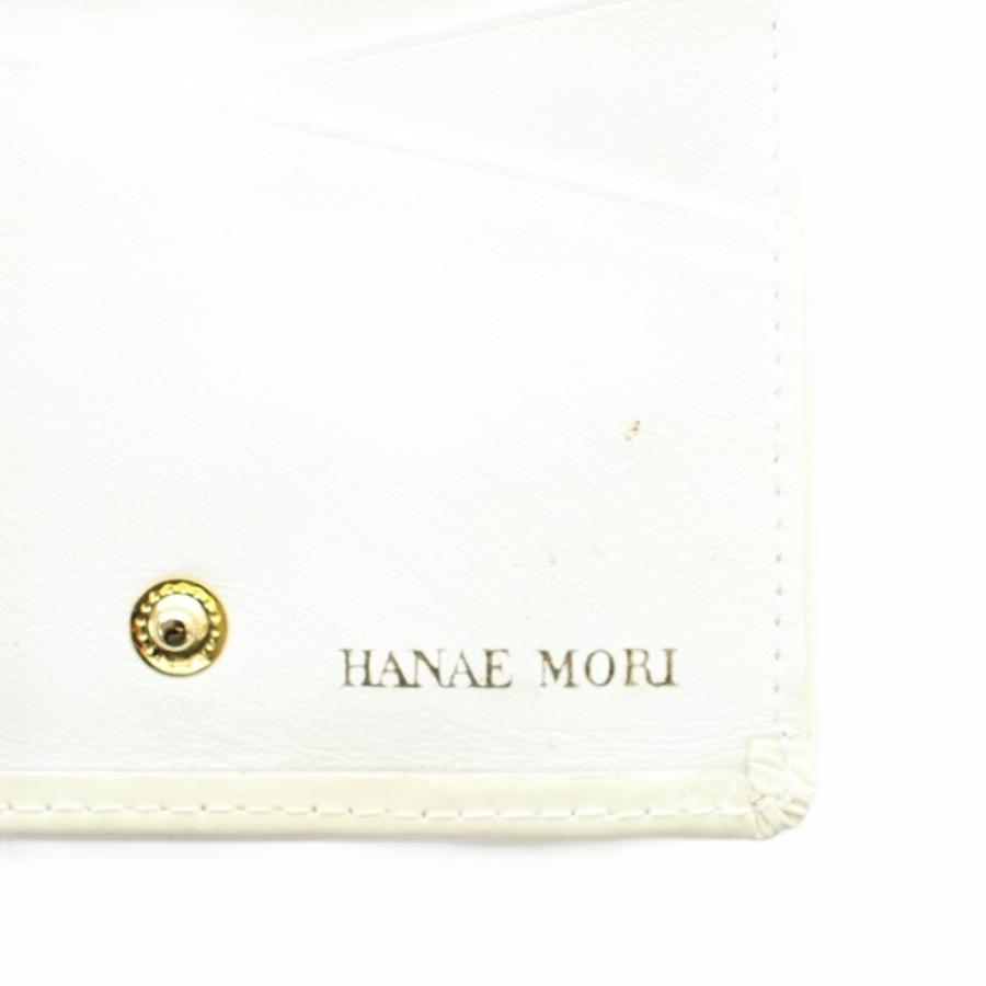 ハナエモリ HANAE MORI 財布 二つ折り がま口 エナメル レザー ロゴ 型