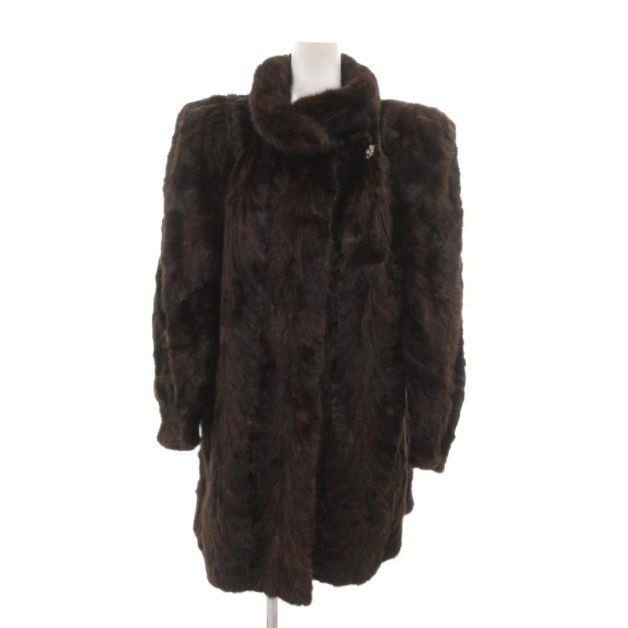 HYDRA FUR ファーコート 毛皮 ミンク ミドル ハーフ丈 ブラウン /UO 