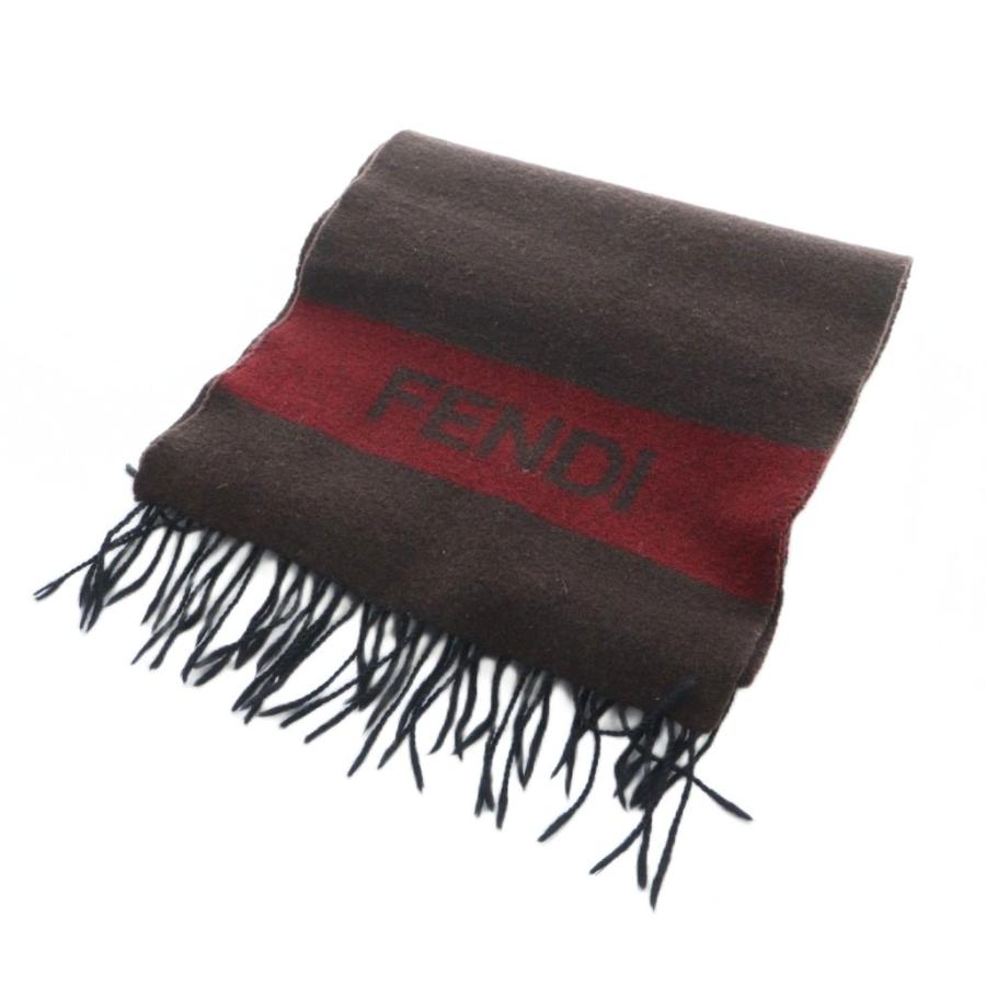 FENDI（フェンディ） マフラー ストール ロゴ 茶 ブラウン □GY18 /MQ