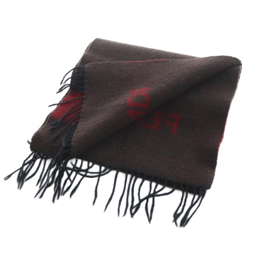 FENDI（フェンディ） マフラー ストール ロゴ 茶 ブラウン □GY18 /MQ