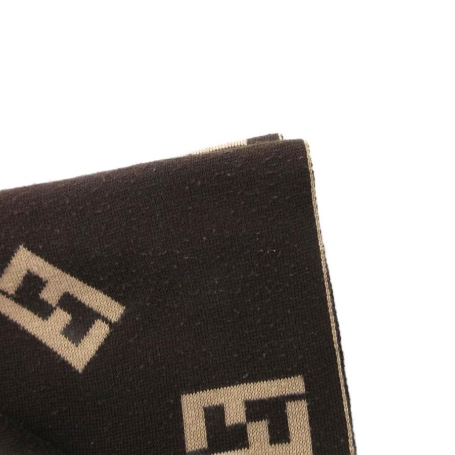 FENDI（フェンディ） マフラー ストール ズッカ柄 バイカラー ウール