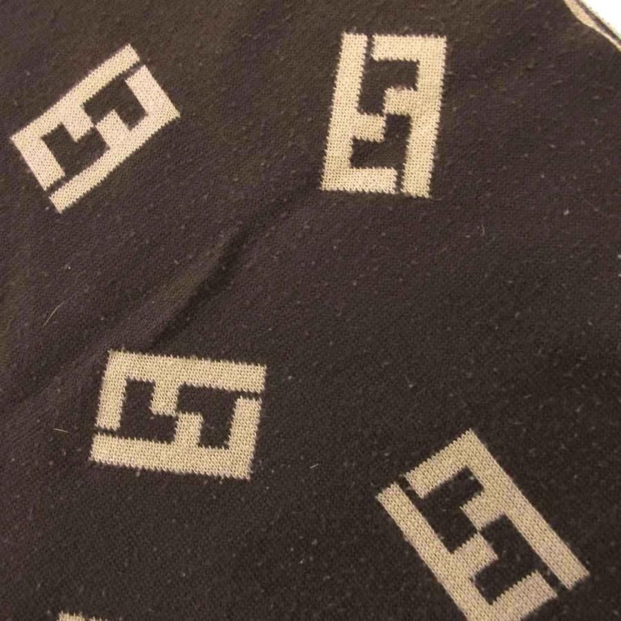 FENDI（フェンディ） マフラー ストール ズッカ柄 バイカラー ウール