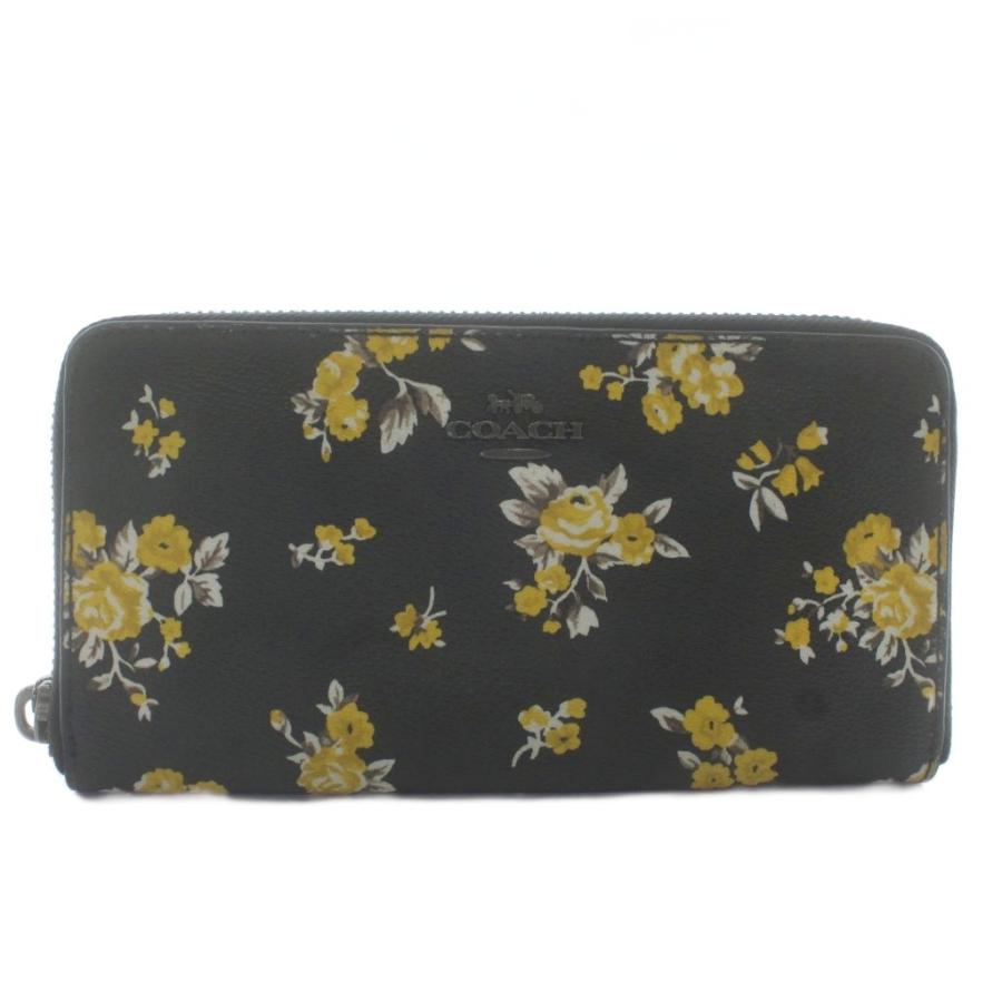 COACH 二つ折り財布 ブラック イエローキャラクター COACHブティック】○大人可愛い♪○お花○三つ折り財布 (Coach