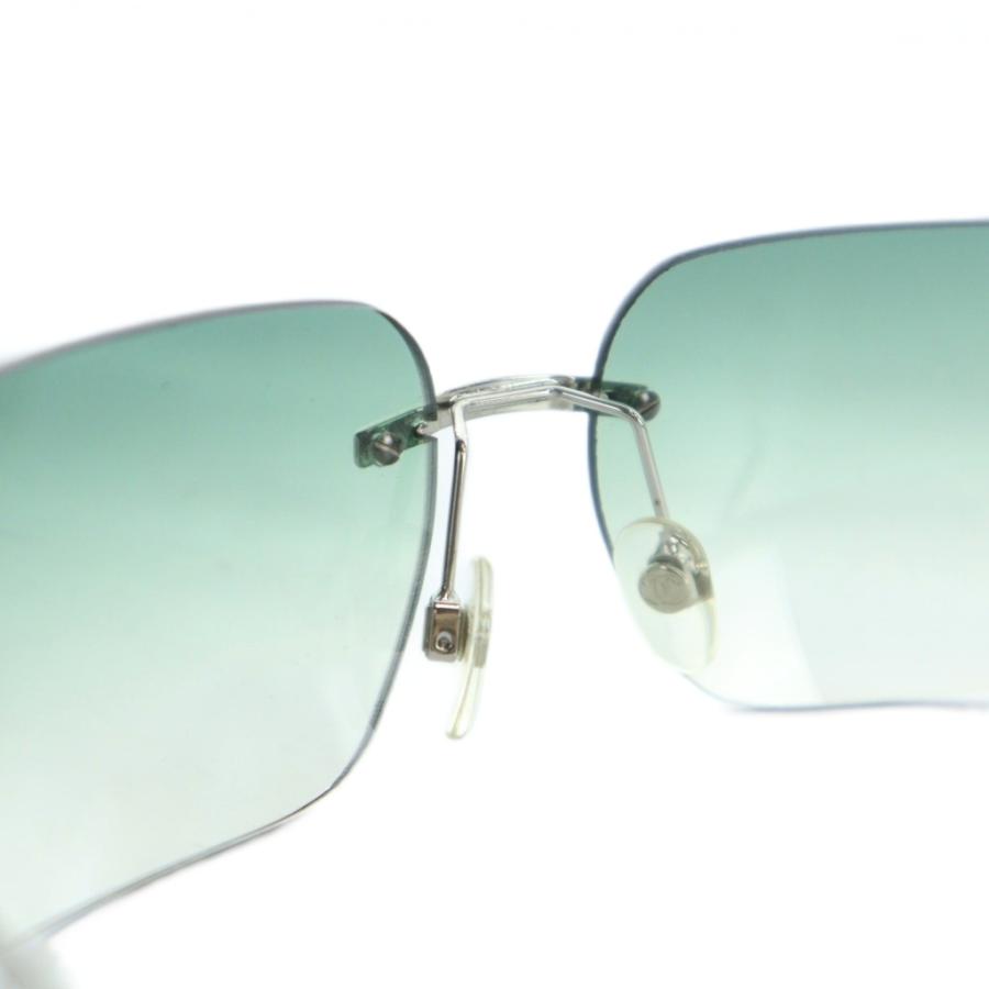 【値下】CHANEL リムレスサングラス グリーン/ブルー CHANEL（シャネル） サングラス 眼鏡 めがね リムレス ロゴ 62□15-120